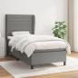 Preview: ARDEBO.de - Boxspringbett mit Matratze Dunkelgrau 100x200 cm Stoff