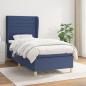 Preview: ARDEBO.de - Boxspringbett mit Matratze Blau 90x190 cm Stoff