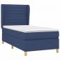 Preview: Boxspringbett mit Matratze Blau 90x190 cm Stoff