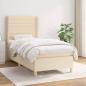 Preview: ARDEBO.de - Boxspringbett mit Matratze Creme 100x200 cm Stoff