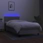 Preview: Boxspringbett mit Matratze & LED Hellgrau 80x200 cm Stoff