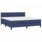 Preview: Boxspringbett mit Matratze & LED Blau 180x200 cm Stoff