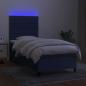 Preview: Boxspringbett mit Matratze & LED Blau 90x200 cm Stoff