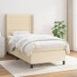 Preview: ARDEBO.de - Boxspringbett mit Matratze Creme 100x200 cm Stoff