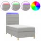 Preview: Boxspringbett mit Matratze & LED Hellgrau 100x200 cm Stoff