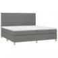 Preview: Boxspringbett mit Matratze & LED Dunkelgrau 200x200 cm Stoff