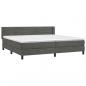 Preview: Boxspringbett mit Matratze Dunkelgrau 200x200 cm Samt