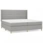 Preview: Boxspringbett mit Matratze Hellgrau 200x200 cm Stoff