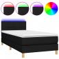 Preview: Boxspringbett mit Matratze & LED Schwarz 80x200 cm Stoff