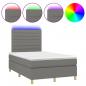 Preview: Boxspringbett mit Matratze & LED Dunkelgrau 120x200 cm Stoff