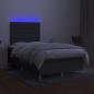 Preview: Boxspringbett mit Matratze & LED Dunkelgrau 120x200 cm Stoff