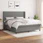 Preview: ARDEBO.de - Boxspringbett mit Matratze Dunkelgrau 180x200 cm Stoff