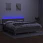 Preview: Boxspringbett mit Matratze & LED Hellgrau 180x200 cm Stoff