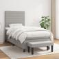 Preview: ARDEBO.de - Boxspringbett mit Matratze Hellgrau 100x200 cm Stoff