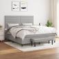 Preview: ARDEBO.de - Boxspringbett mit Matratze Hellgrau 180x200 cm Stoff