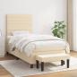 Preview: ARDEBO.de - Boxspringbett mit Matratze Creme 100x200 cm Stoff