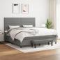 Preview: ARDEBO.de - Boxspringbett mit Matratze Dunkelgrau 200x200 cm Stoff