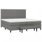 Preview: Boxspringbett mit Matratze Dunkelgrau 200x200 cm Stoff