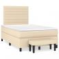 Preview: Boxspringbett mit Matratze Creme 120x200 cm Stoff