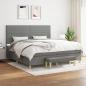 Preview: ARDEBO.de - Boxspringbett mit Matratze Dunkelgrau 200x200 cm Stoff