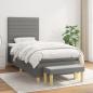 Preview: ARDEBO.de - Boxspringbett mit Matratze Dunkelgrau 90x190 cm Stoff