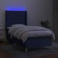 Preview: Boxspringbett mit Matratze & LED Blau 90x200 cm Stoff