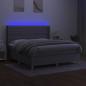 Preview: Boxspringbett mit Matratze & LED Hellgrau 180x200 cm Stoff