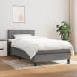 Preview: ARDEBO.de - Boxspringbett mit Matratze Dunkelgrau 80x200 cm Stoff