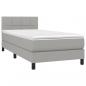 Preview: Boxspringbett mit Matratze Hellgrau 90x200 cm Stoff