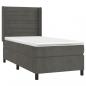 Preview: Boxspringbett mit Matratze Dunkelgrau 100x200 cm Samt