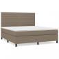 Preview: Boxspringbett mit Matratze Taupe 180x200 cm Stoff