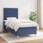 Preview: ARDEBO.de - Boxspringbett mit Matratze Blau 90x200 cm Stoff