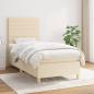 Preview: ARDEBO.de - Boxspringbett mit Matratze Creme 100x200 cm Stoff