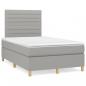 Preview: Boxspringbett mit Matratze Hellgrau 120x200 cm Stoff