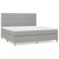 Preview: Boxspringbett mit Matratze Hellgrau 200x200 cm Stoff