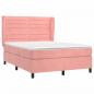 Preview: Boxspringbett mit Matratze Rosa 140x200 cm Samt