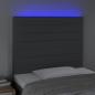 Preview: LED Kopfteil Dunkelgrau 90x5x118/128 cm Stoff