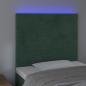 Preview: LED Kopfteil Dunkelgrün 90x5x118/128 cm Samt