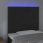 Preview: LED Kopfteil Schwarz 100x5x118/128 cm Samt