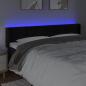 Preview: LED Kopfteil Schwarz 203x16x78/88 cm Samt