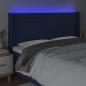 Preview: LED Kopfteil Blau 183x16x118/128 cm Stoff