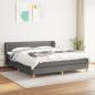 Preview: ARDEBO.de - Boxspringbett mit Matratze Dunkelgrau 180x200 cm Stoff