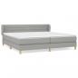 Preview: Boxspringbett mit Matratze Hellgrau 200x200 cm Stoff