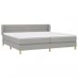 Preview: Boxspringbett mit Matratze Hellgrau 200x200 cm Stoff