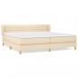 Preview: Boxspringbett mit Matratze Creme 200x200 cm Stoff