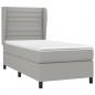 Preview: Boxspringbett mit Matratze Hellgrau 100x200 cm Stoff