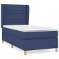 Preview: Boxspringbett mit Matratze Blau 90x200 cm Stoff