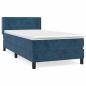 Preview: Boxspringbett mit Matratze Dunkelblau 90x190 cm Samt