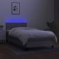 Preview: Boxspringbett mit Matratze & LED Hellgrau 90x190 cm Stoff