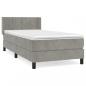 Preview: Boxspringbett mit Matratze Hellgrau 90x200 cm Samt